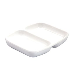 Melamine Divided Sauce Dish White 85mm  