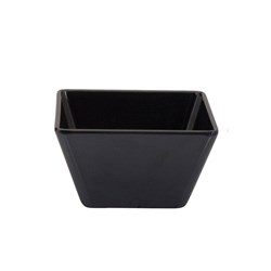 MELAMINE BOWL SQUARE BLK 89X89X50MM (6/24)