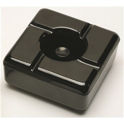 Melamine Windproof Ashtray & Lid Square Black 115mm 