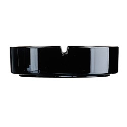 Glass Ashtray Round Black 107mm Tempered