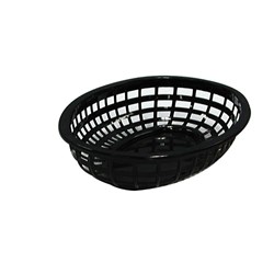 Plastic Basket Oval Black 240mm 