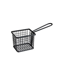 Service Basket Rectangle Black 94x78x80mm   