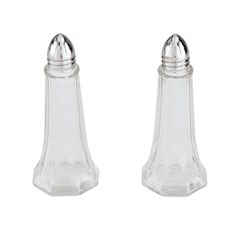 Glass Tower Salt & Pepper Shaker Clear/ Stainless Steel 115mm