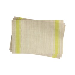 French Style Plastic Placemat Natural/ Green 455x300mm 