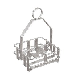 Salt & Pepper Sachet Holder Chrome 3 Compartments 95mm 