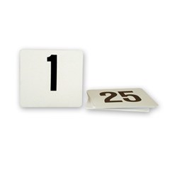 Plastic 1 - 25 Table Number Set Black/ White 150mm