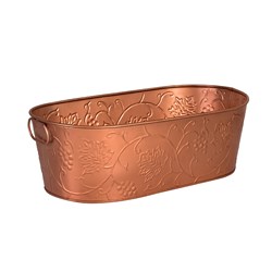 BEVERAGE TUB OVAL COPPER 530X290X180MM