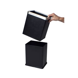 Waste Bin 2 Piece Rectangular Black 8L