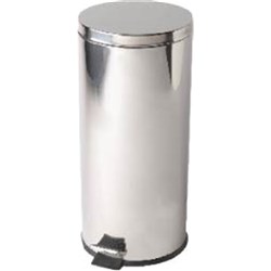 Pedal Bin Round Stainless Steel 30L