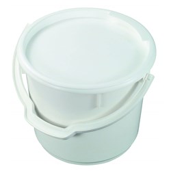 BUCKET 13.6LT H/DUTY WHT PLASTIC HDL 300X295MM