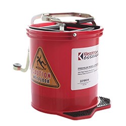 Kleaning Essentials Mobile Plastic Mop Bucket Red 15L