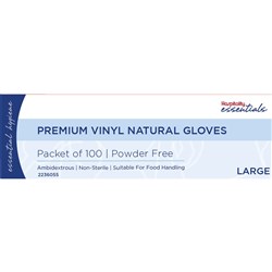 Vinyl Gloves Powder Free Clear Large