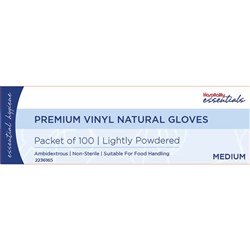 GLOVE VINYL CLR SML TGA POWDER FREE 100/PKT (10)