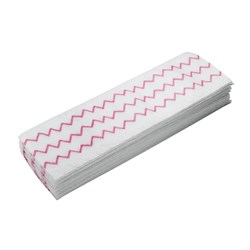 Microfibre Mop Pad Disposable Wht/Red 150/Ctn