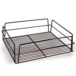 High Sided Rectangular Glass Basket Black 435x355x125mm