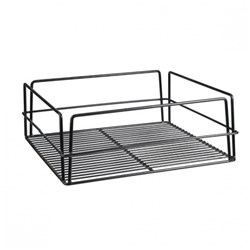 High Sided Square Glass Basket Black 355x355x125mm