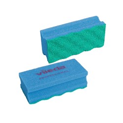 Vileda Pureactive Scourer Sponge Green & Blue