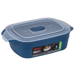 Delish Rectangular Container Blue 1L Decor