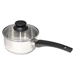 Saucepan & Glass Lid Stainless Steel 160mm