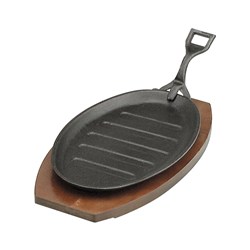 Cast Iron Sizzle Plate & Base 240mm Chef Inox