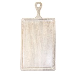 Mangowood Serving Board Rectangle White 400mm  