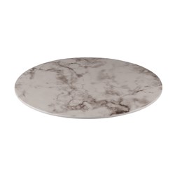 WHT MARBLE RND PLATTER 330MM MELAMINE (3/12)