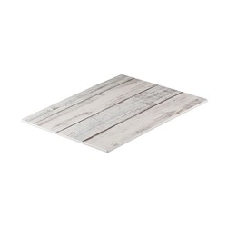 WHT WASH WOOD 1/2 PLATTER 325X260MM MELAMINE (6/24)