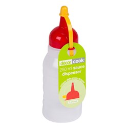 SQUEEZE SAUCE BOTTLE 250ML CLR PLASTIC (6)