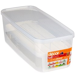 Décor Tellfresh Long Oblong Plastic Storer With Rack 5l Plastic 