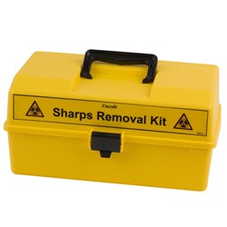 SHARPS REMOVAL KIT PORTABLE YELLOW PLASTIC CASE