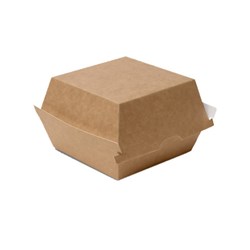 BURGER CLAM CARDBOARD KRAFT 102X105X80MM 500/CTN