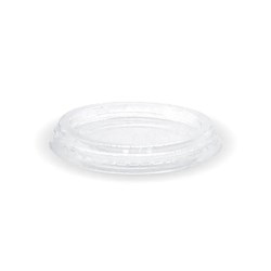 BioCup Lid Flat Clear 60-280ml 76x10mm Plastic BioPak