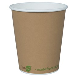 I AM ECO SINGLE WALL CUP 240ML BROWN 1000/CTN 8OZ