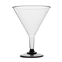 PLASTIC COCKTAIL GLASS 220ML 10/PKT (10) BLACK BASE