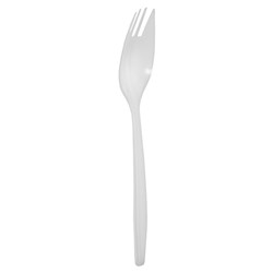 SPORK SPLAYD PLASTIC WHT 100/PKT (40)