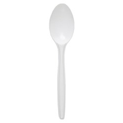 Plastic Dessert Spoon White