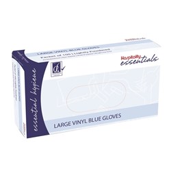 GLOVE VINYL BLUE MED POWDERED 100/PKT (10)