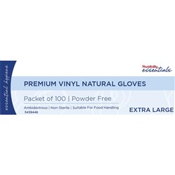 Essentials Collection [Powder Free] Vinyl Gloves Extra Large - Clear