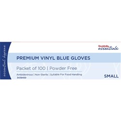 GLOVE VINYL BLUE SML TGA POWDER FREE 100/PKT (10)