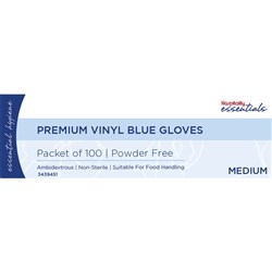 Vinyl Gloves Powder Free Blue Medium