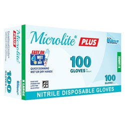 GLOVE NITRILE MICROLITE PLUS XL 100/PKT (10)