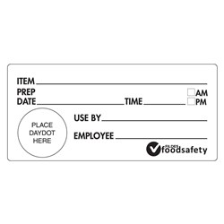 Label Shelf Life 102X47mm Dissolvable 500/Roll