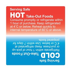 Hot / Cold Serving Safe Label 500/Roll