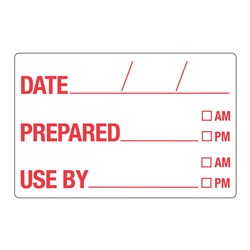 Dissolvable Date / Prepared / Use By Label 250/Roll