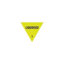 Label Triangle Liquidised Yellow 30Mm Removable 500/Roll Fildes Food Safety