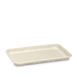 Biocane Produce Tray 8X5" Nat 208X136x16mm 125/Pkt (4)