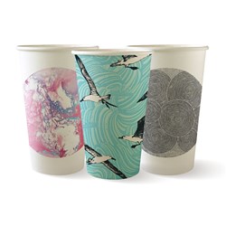 BioCup Art Series Single Wall Cups 510ml 16oz 90mm BioPak