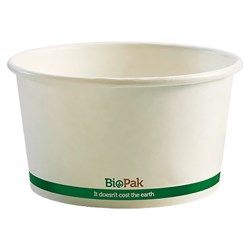 BioBowl Paper Bowl White 355ml BioPak