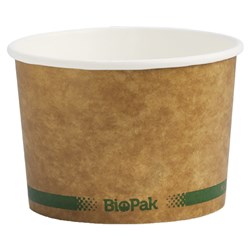 BioBowl Paper Bowl Kraft Brown 240ml BioPak