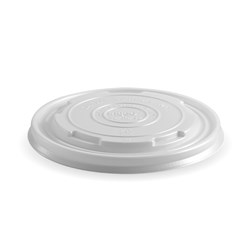 BioBowl PLA Flat Holed Lid Opaque Suits 355/473ml BioPak